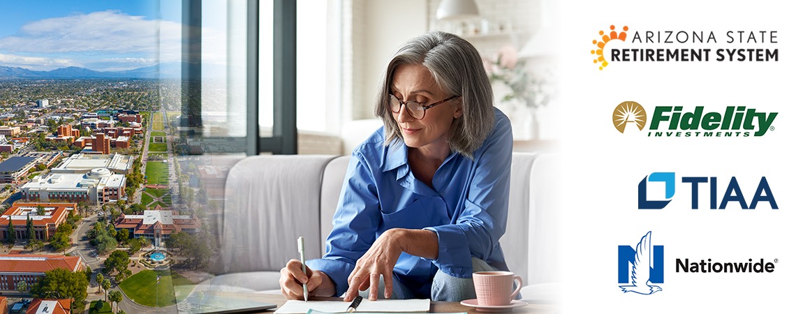 Woman at table considering retirement plan options