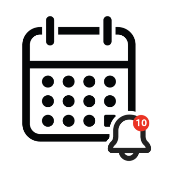 Calendar with a bell notification